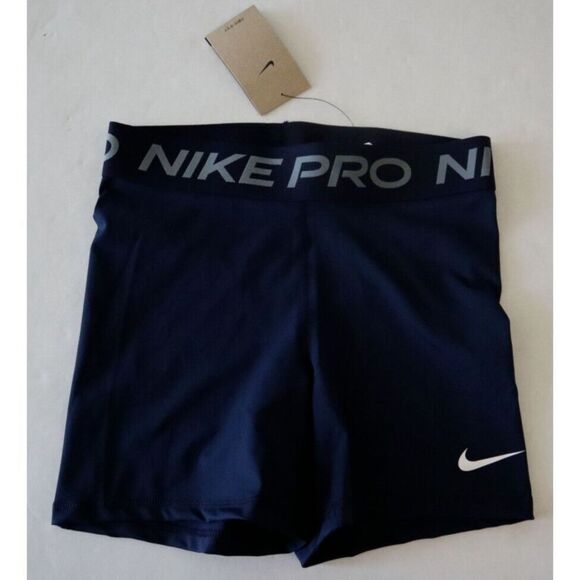 Nike Pro DH4886-419 Women's Sz Medium Navy Blue 365 Dri-FIT 5'' Training Shorts - Picture 1 of 4